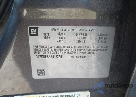 2010 Chevrolet Malibu Lt из США, поврежденный, VIN 1G1ZD5EB8A4122501